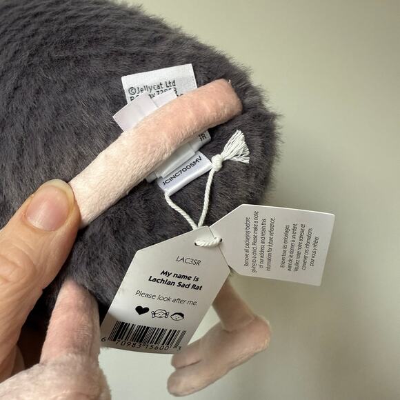 AUTHENTIC Jellycat Lachlan Sad Rat Plush Toy - BNWT -  FAST SHIPPING! - Picture 6 of 6